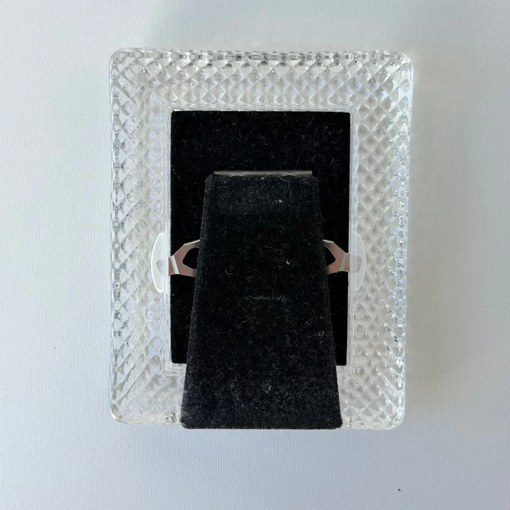 Vintage Glass Crystal Picture Frame Miniature 2x3 Desktop 80s 90s Cottagecore